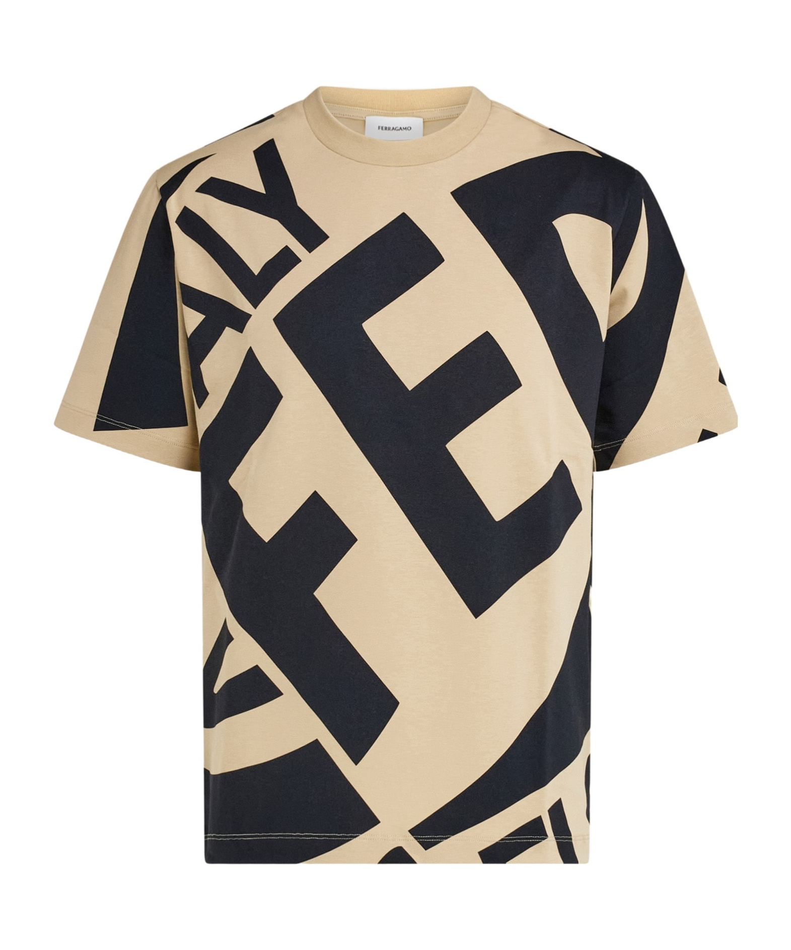 Ferragamo Logo-print T-shirt In Nude
