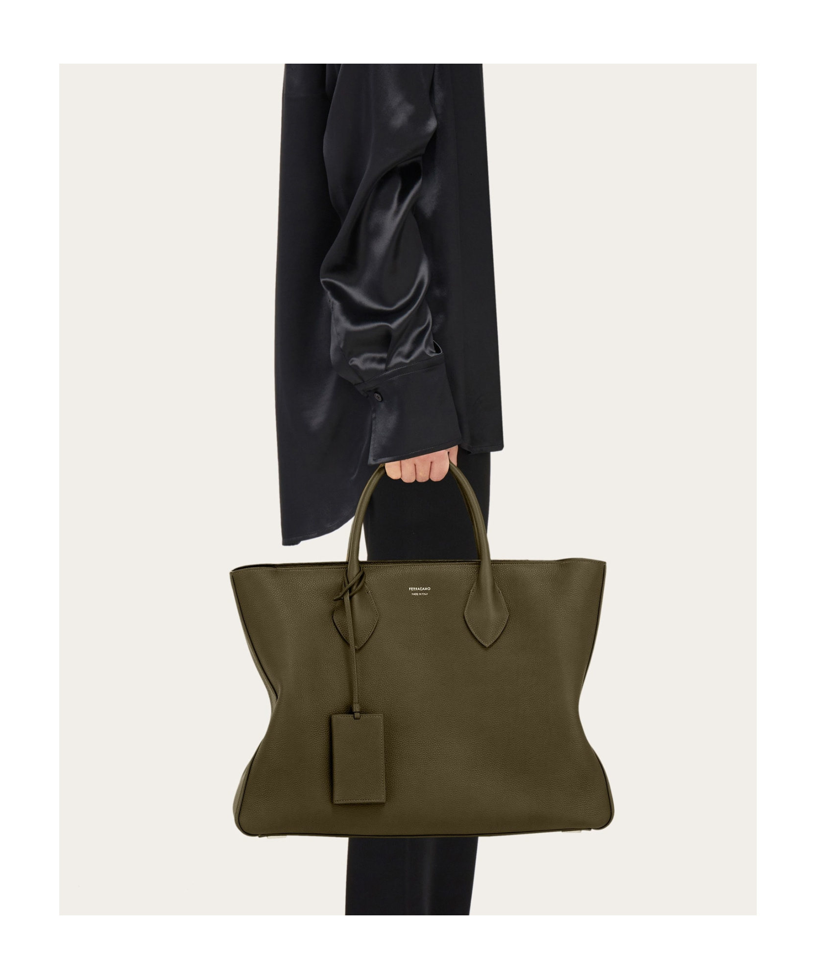 Ferragamo Brown Logo Large Tote