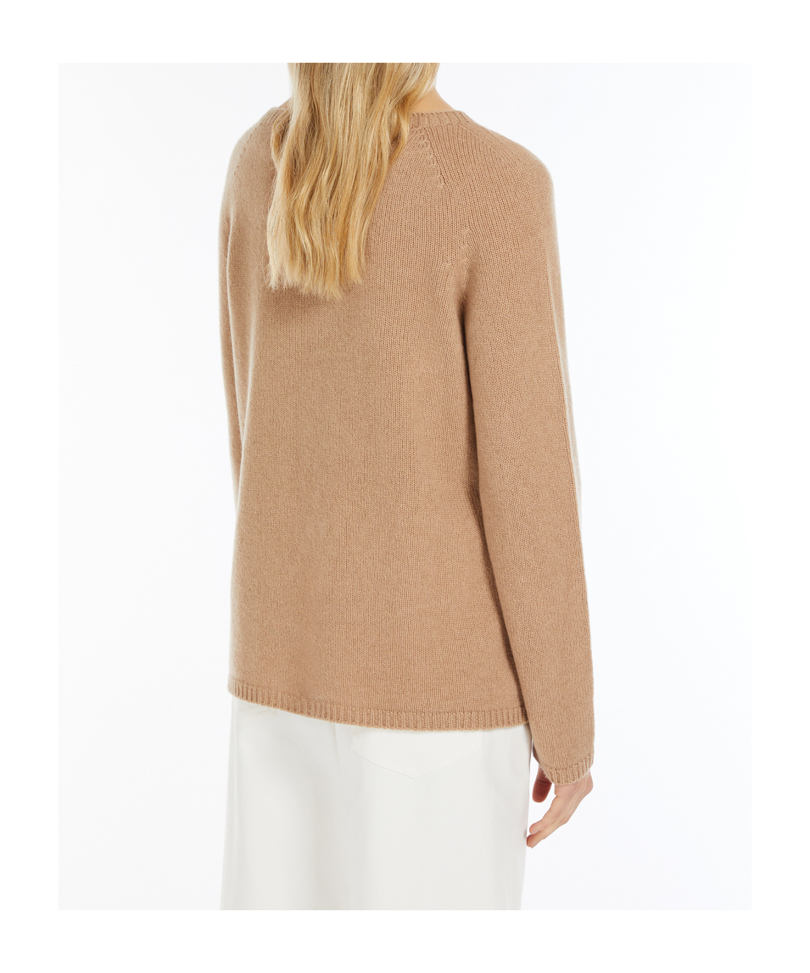 Max Mara Long-sleeved Wool And Cashmere Sweaters In Nude
