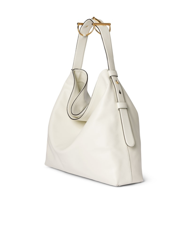Gucci Beatrix Large Leather Shoulder Bag In White