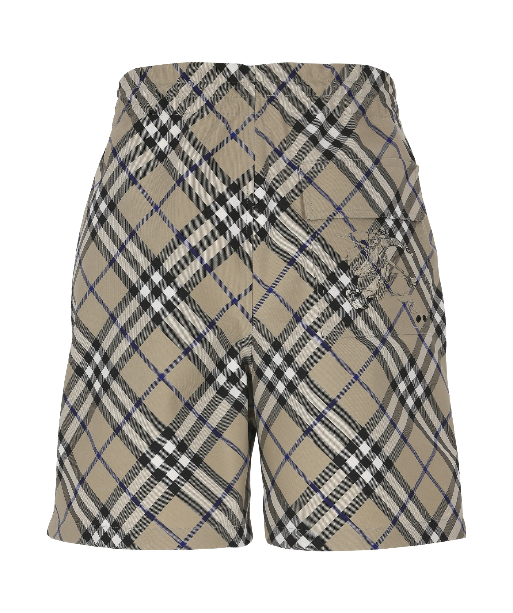 Burberry Check-pattern Shorts In Nude