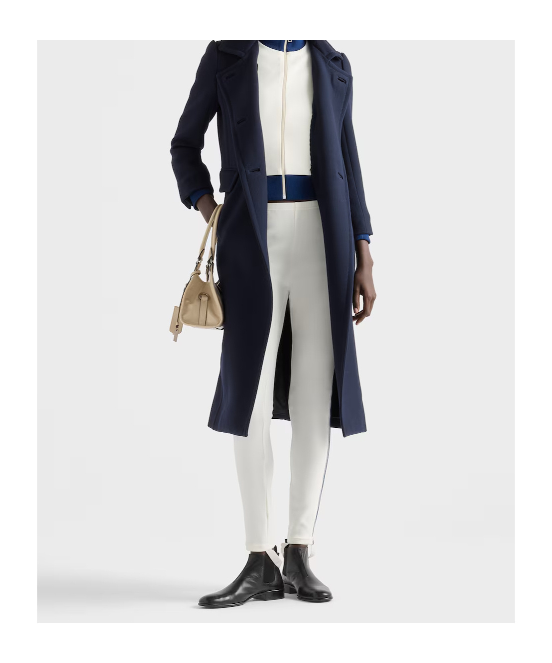 Prada Ivory Technical Fabric Leggings In White