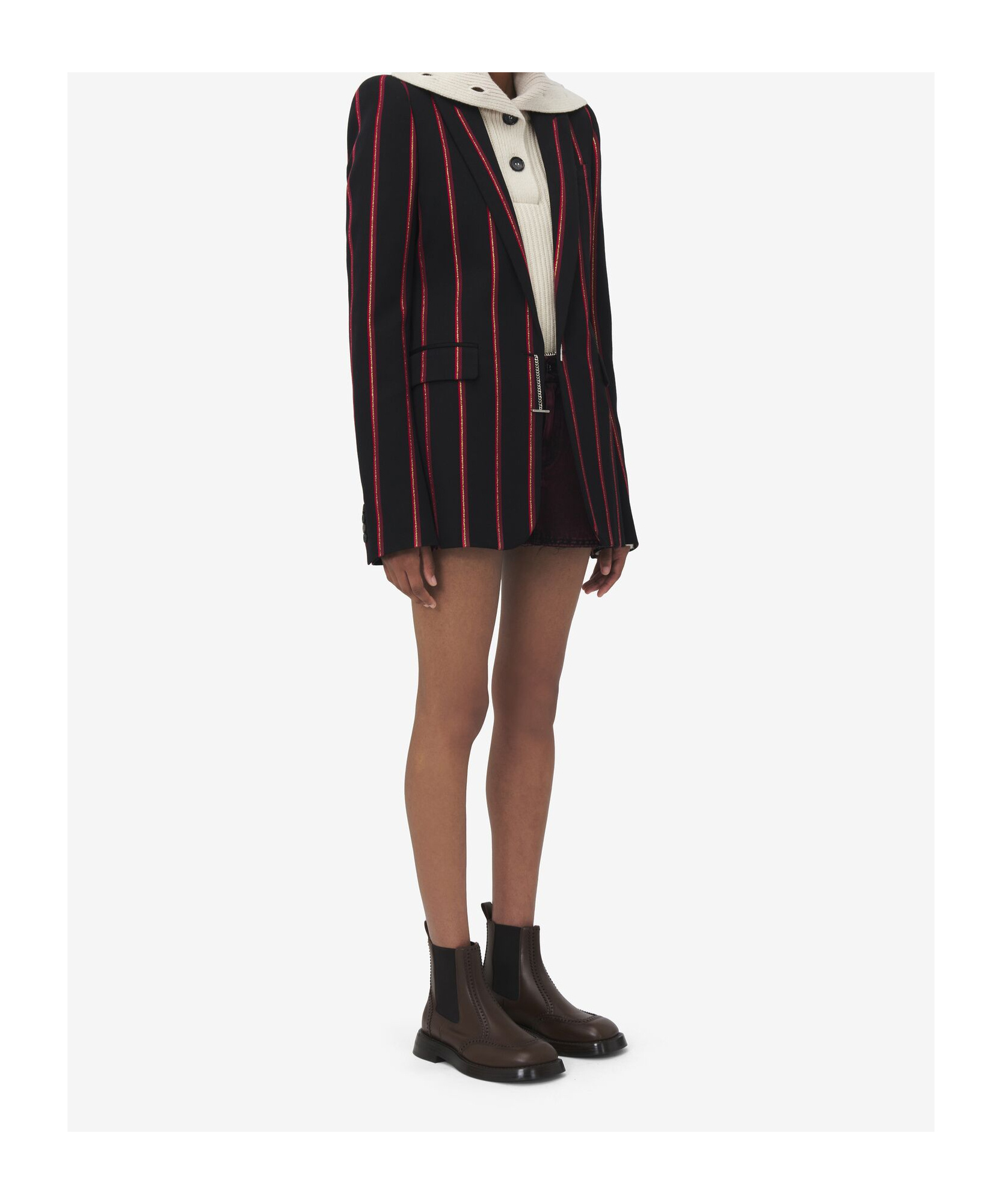Alexander Mcqueen Blazer Stripe Jacket In Black