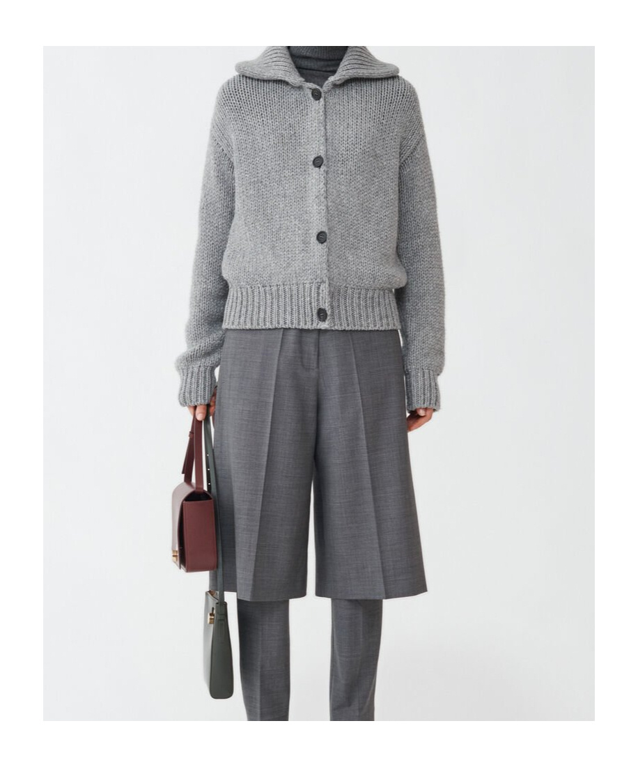 Shop Fabiana Filippi Platinum Cardigan In Gray