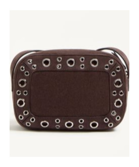 Valentino Garavani Dome-shaped Crossbody Bag With Metallic Eyelets And Adjustable Strap In Brown