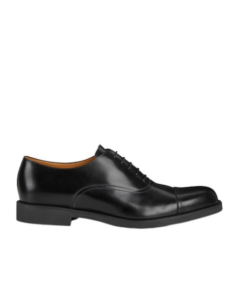 Gucci Interlocking G Leather Lace-up Shoes In Black