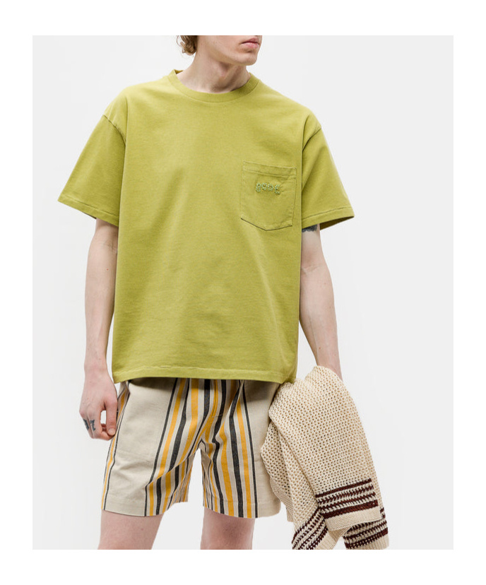 Bode Embroidery Pocket T-shirt In Green