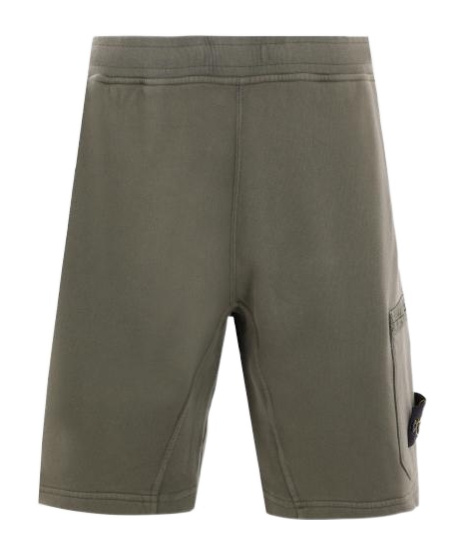 Stone Island Elastic Waist Shorts In Green