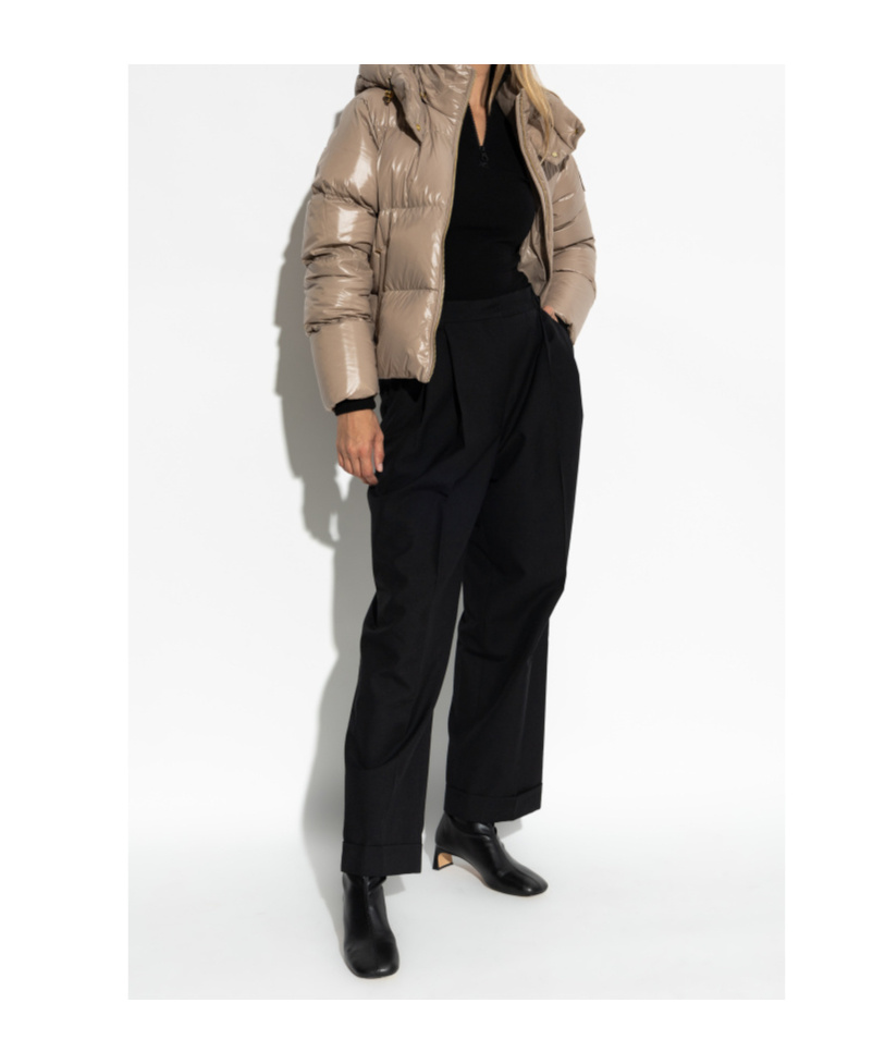 Moose Knuckles Hooded Puffer Jacket In Brown