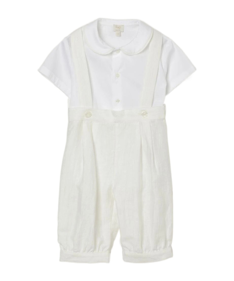 Il Gufo Rounded-collar Trousers Set In White