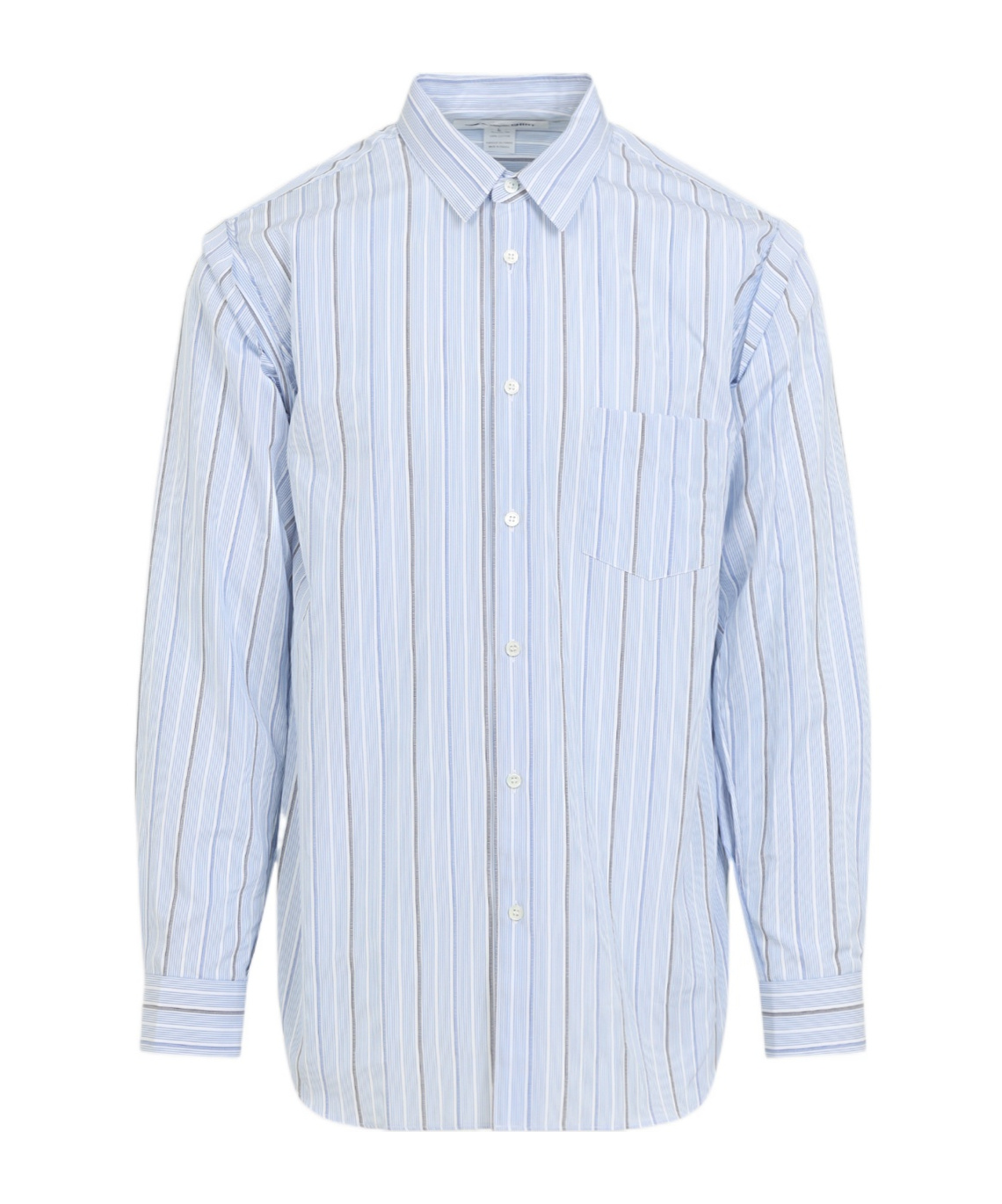 Comme Des Garçons Light Blue Striped Shirt In Blue