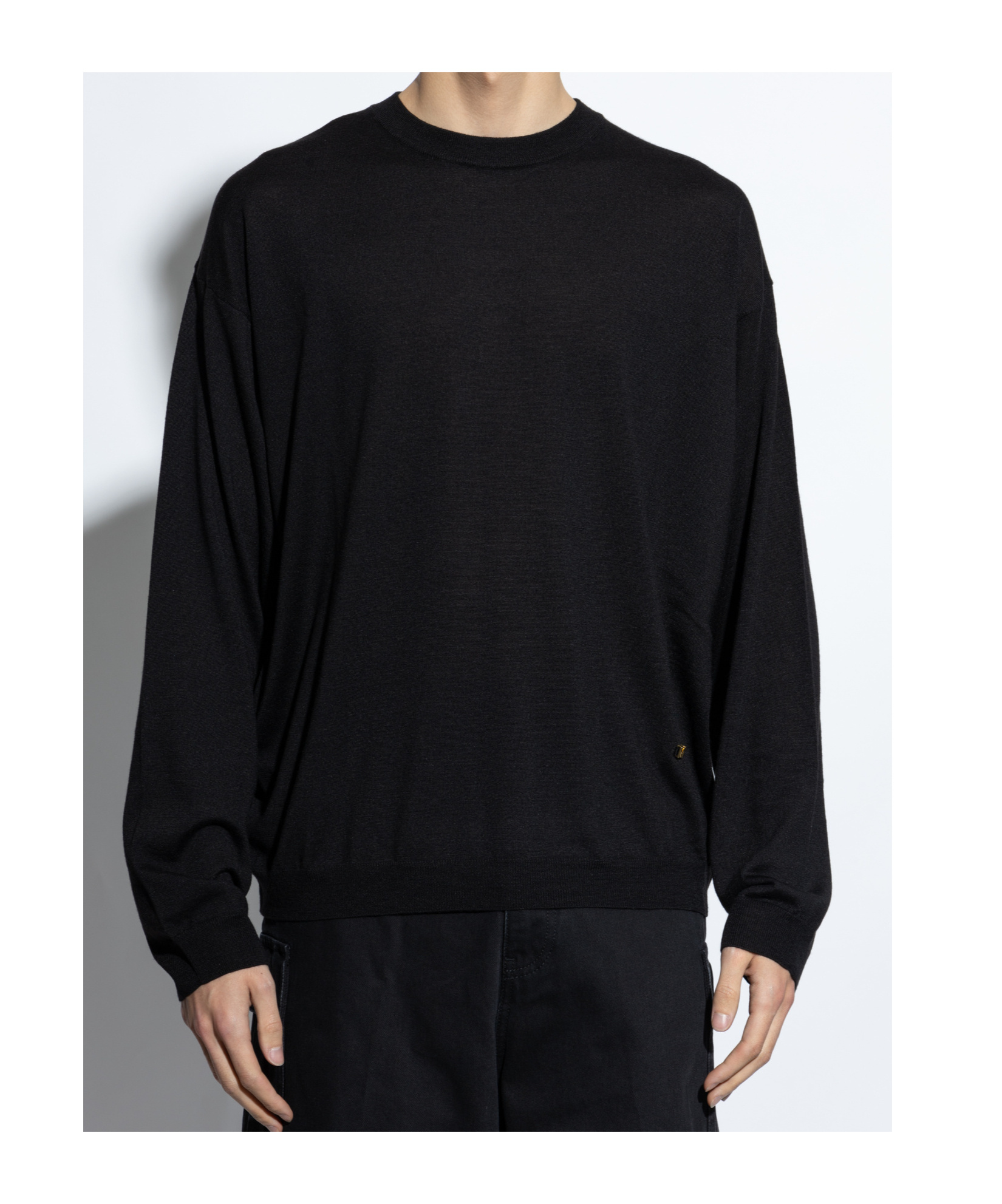 Moschino Long-sleeved Sweater In Black