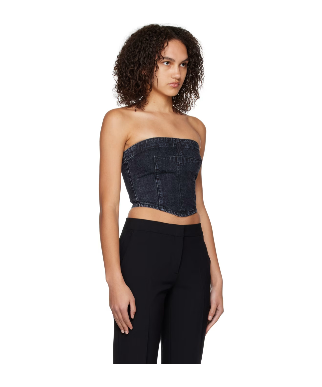 Stella Mccartney Asymmetrical Hem Corset In Black