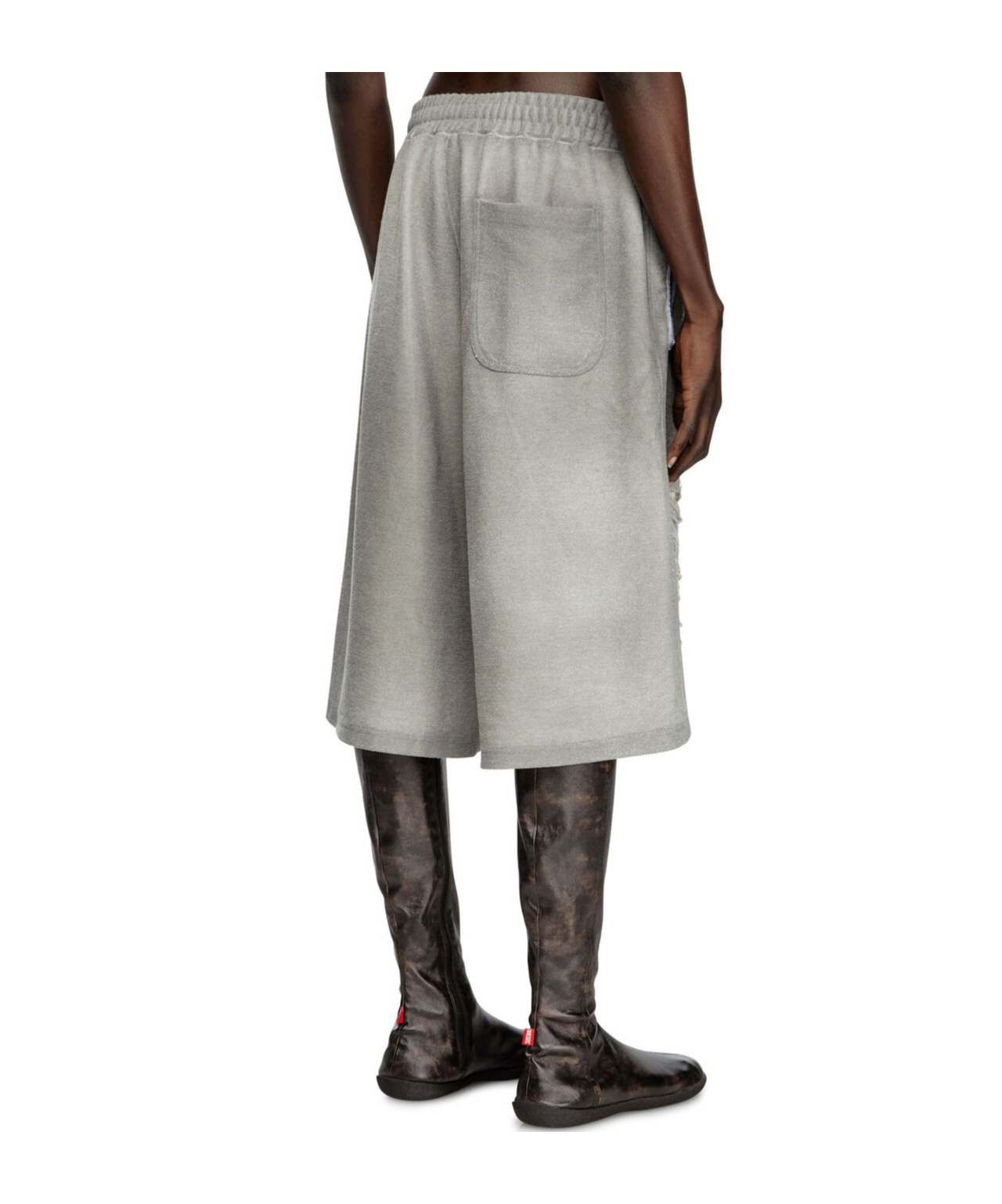 Diesel Shorts With Distressed Knees In Grey