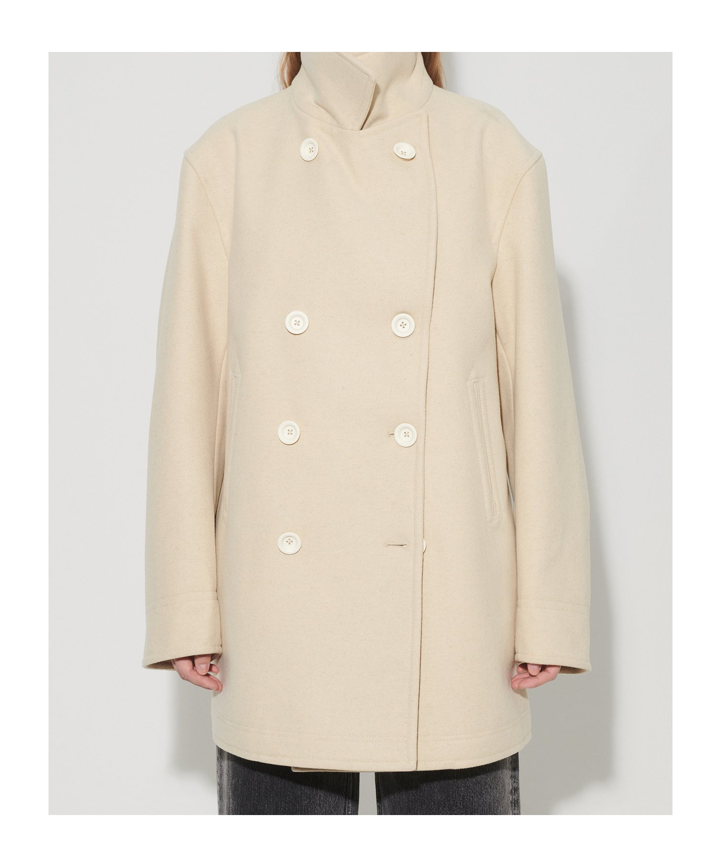 Shop Our Legacy Double-breasted Coat In Nude