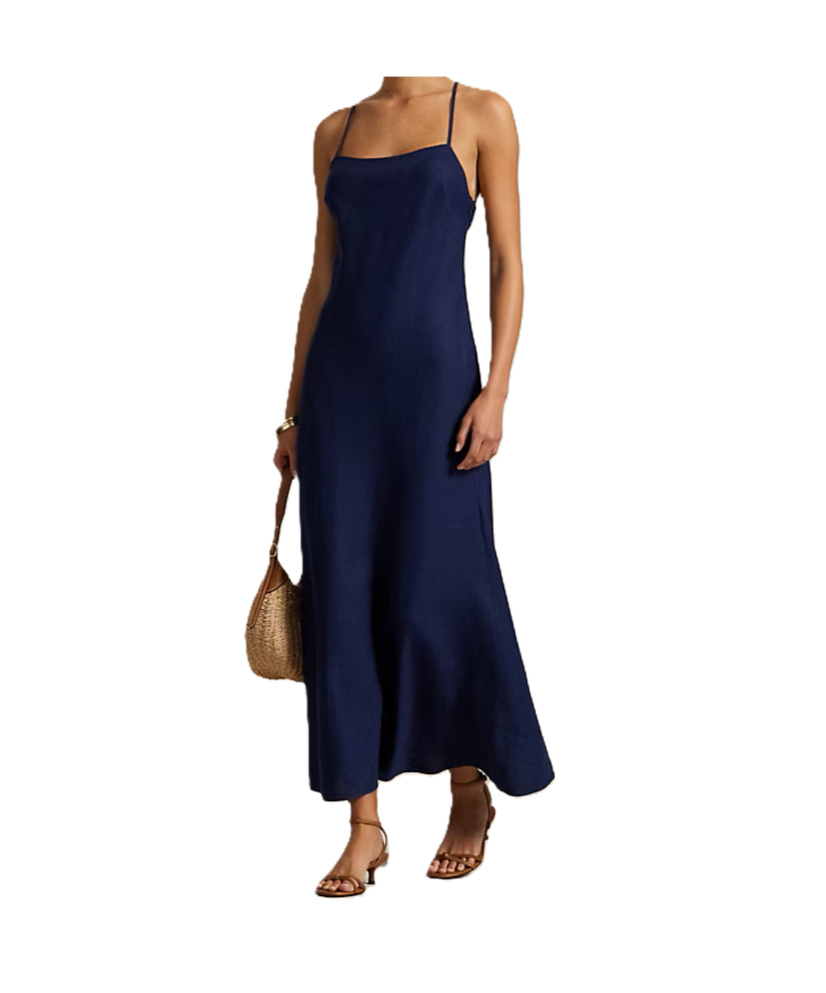 Ralph Lauren Spaghetti Strap Dress In Black