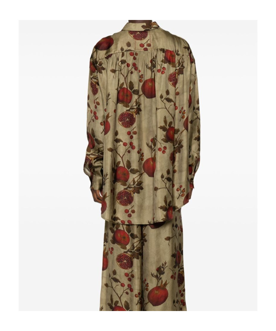 Uma Wang Pomegranate-print Shirt In Brown