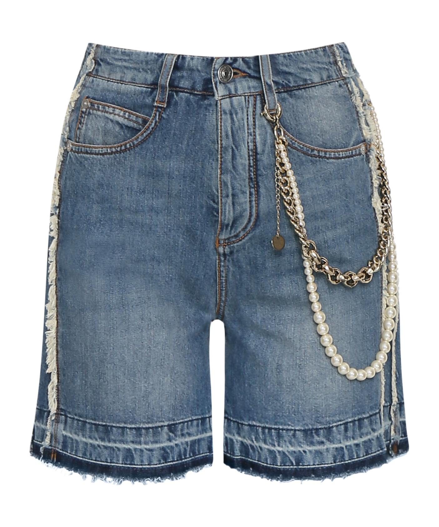 ERMANNO SCERVINO BELT-LOOP DENIM SHORTS