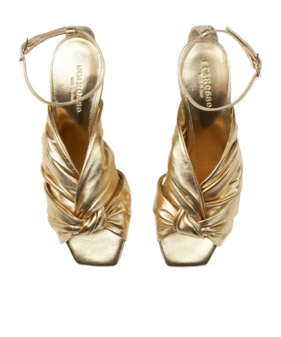 Scarosso Knot Sandals In Gold