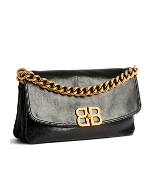 Balenciaga Shoulder Bags Flap Women Leather Black In Black