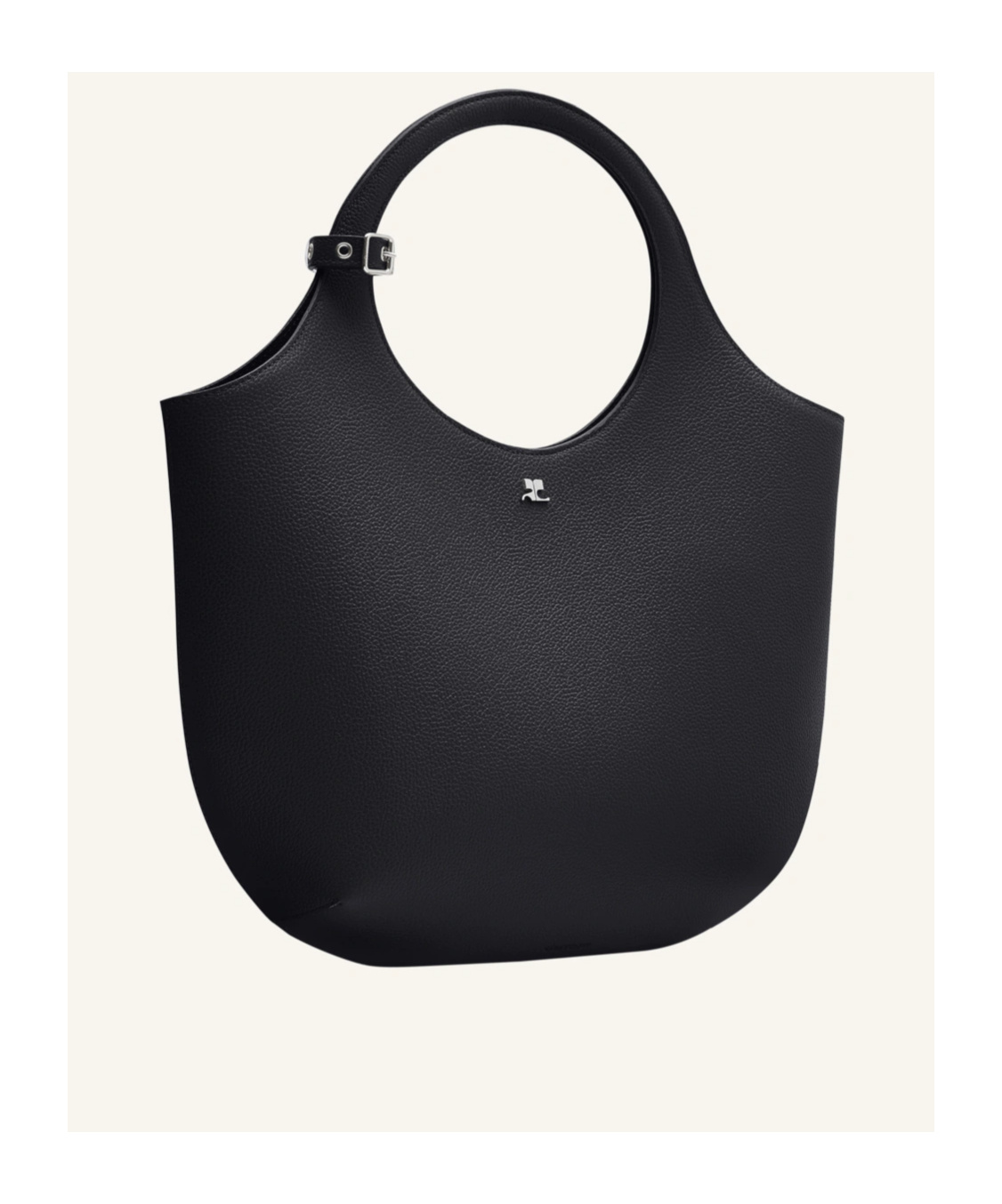 Courrèges Courreges Handbag In Calf Leather With Distinctive Cutout Handle In Black