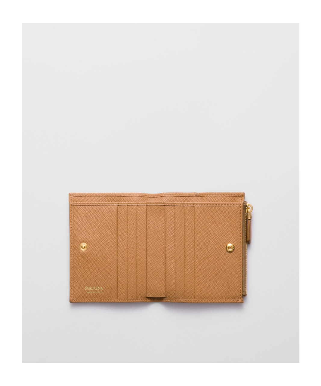 Prada Small Saffiano Leather Wallet In Nude
