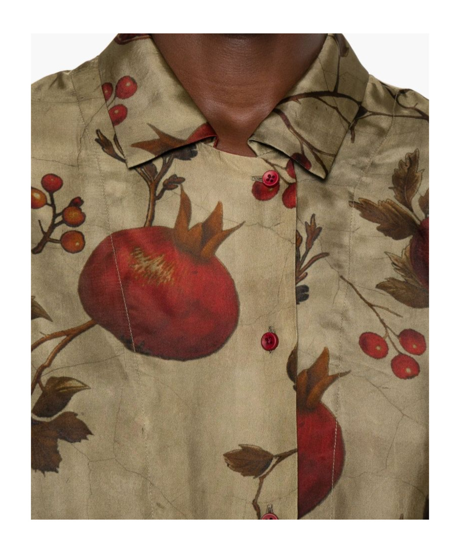 Uma Wang Pomegranate-print Shirt In Brown