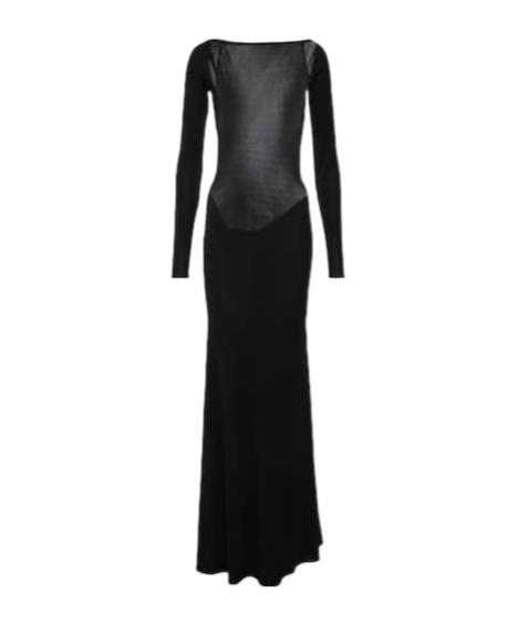 Alex Perry Open-back Jersey Gown In Black
