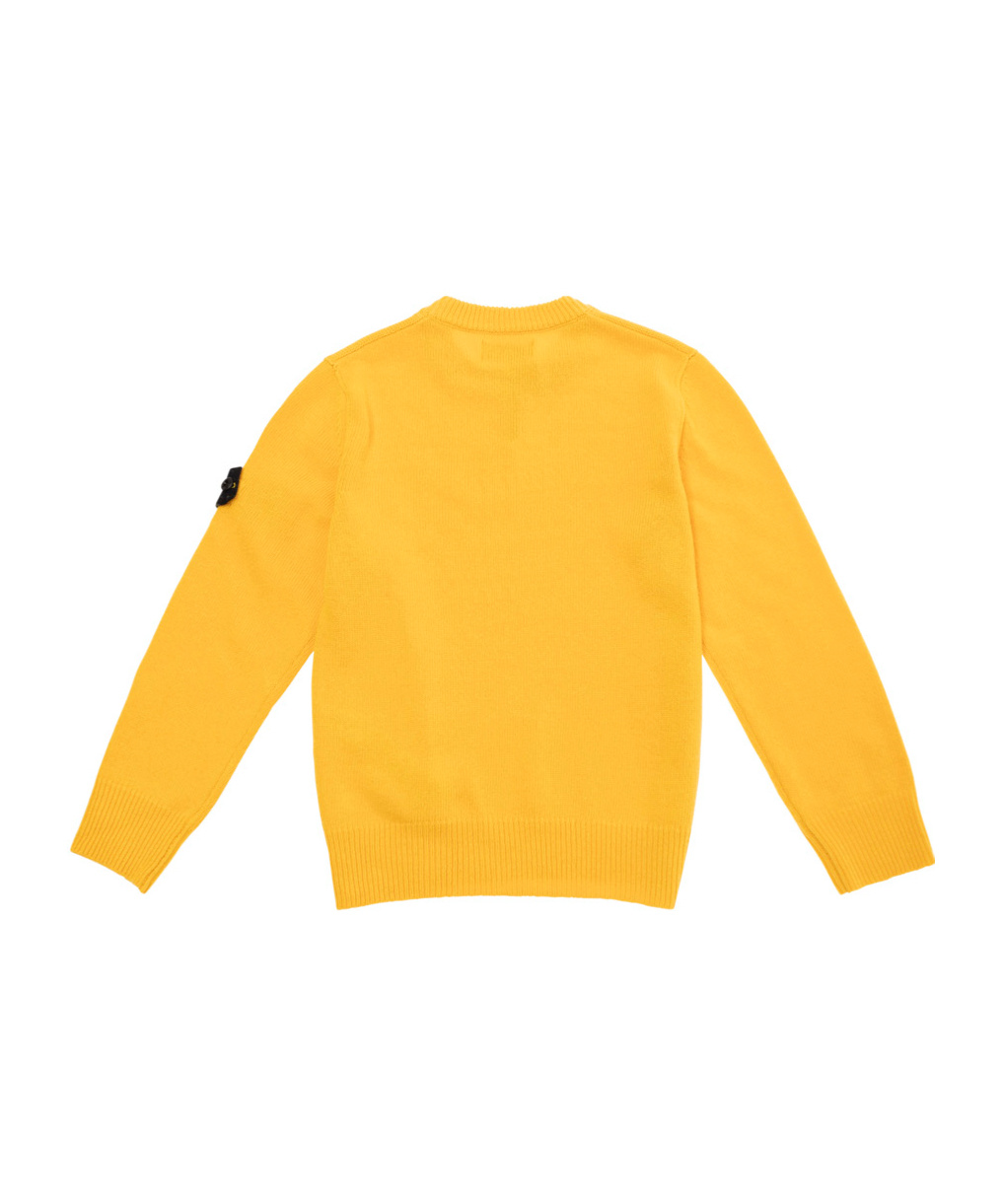Stone Island Compass Badge Knitted Jumper In Yellow