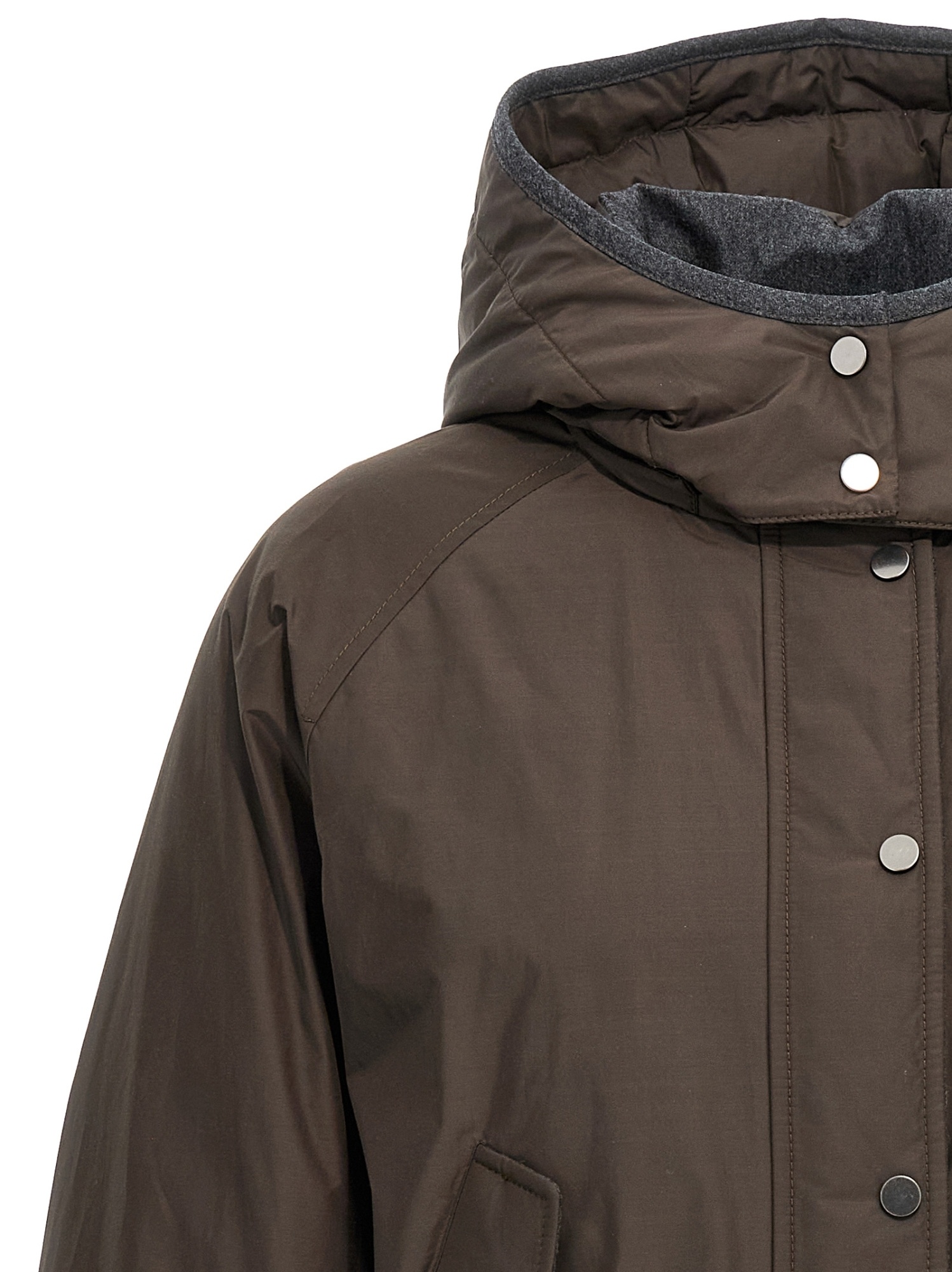 Shop Brunello Cucinelli Long Sleeve Cotton Coat