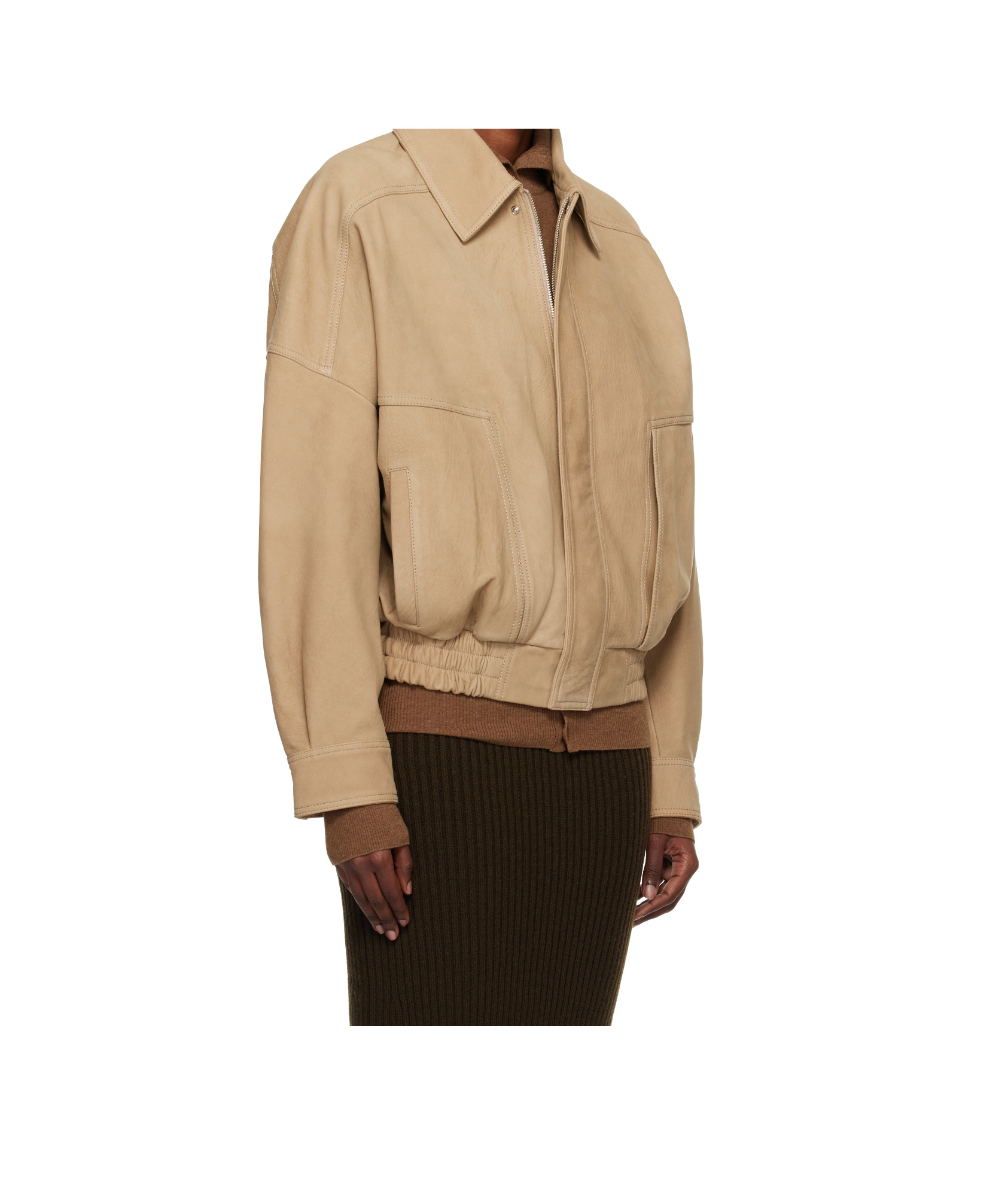 Nour Hammour Long-sleeved Jacket In Brown
