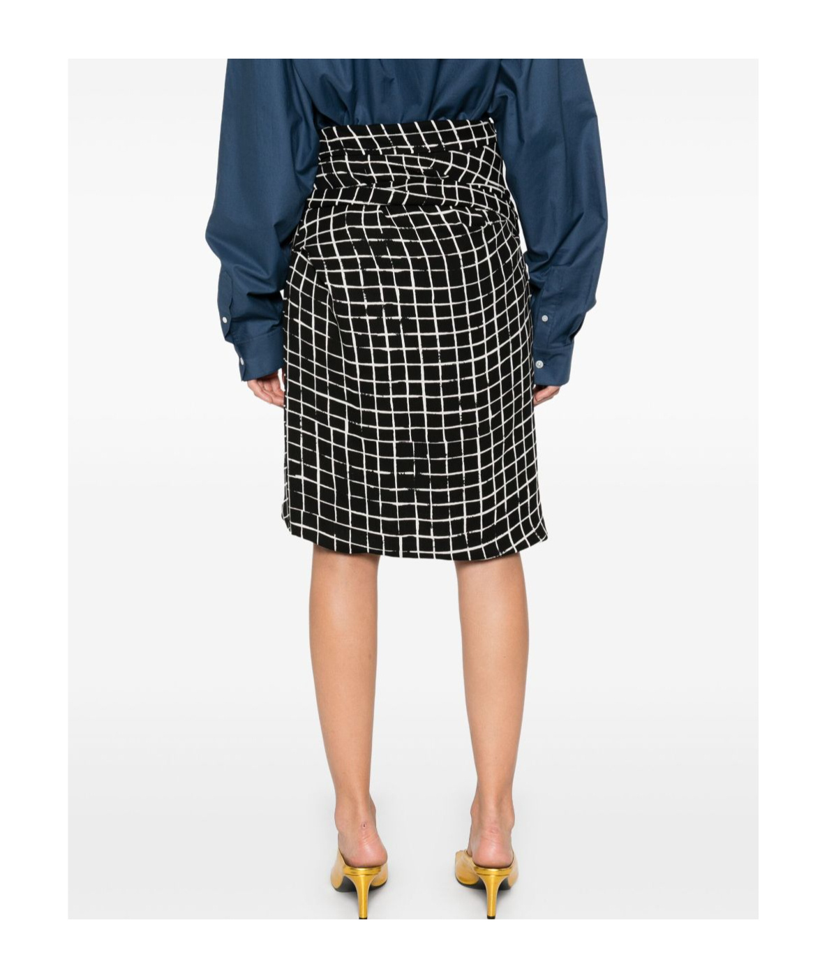 Dries Van Noten Draped Midi Skirt In Black