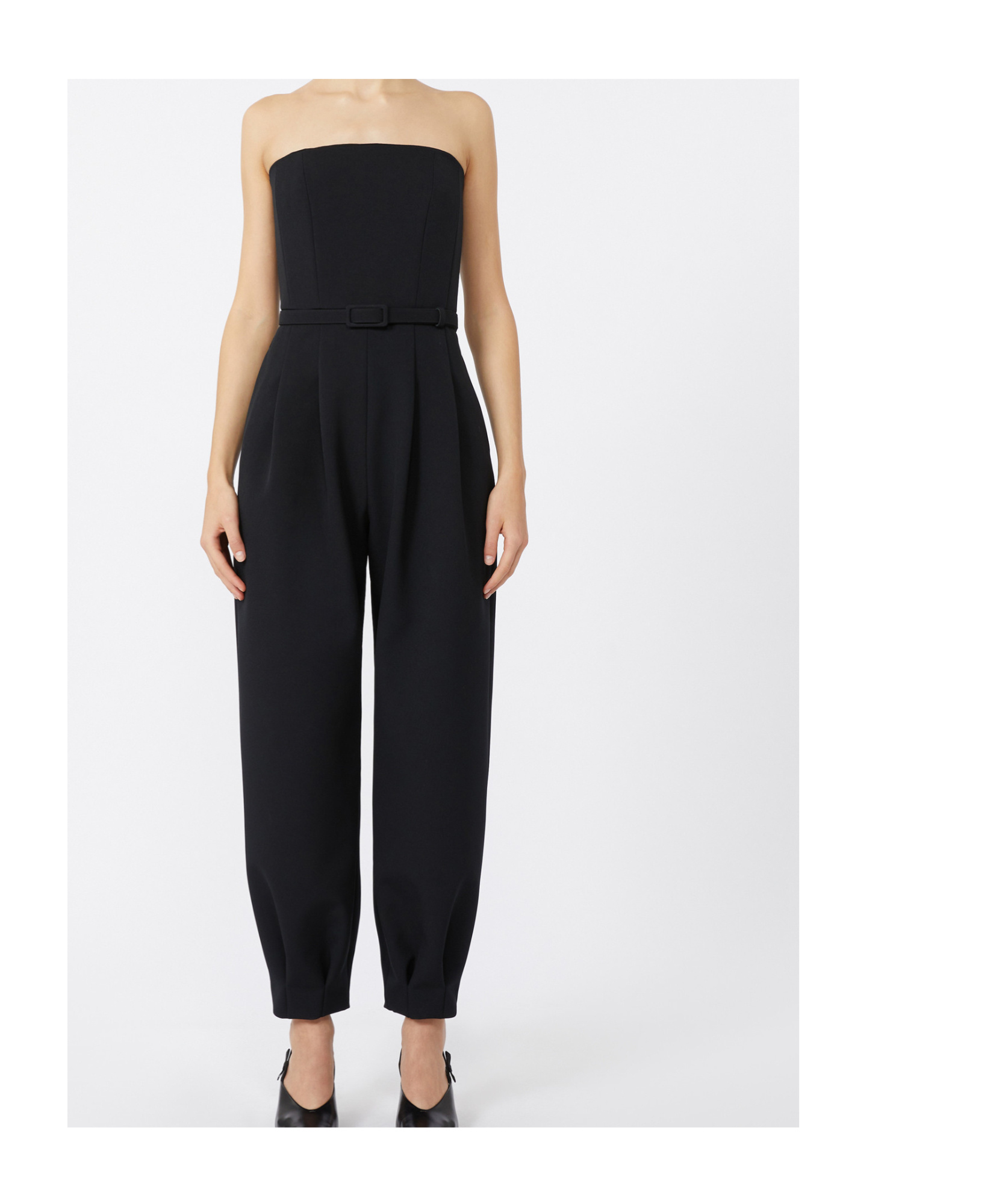 Max Mara Bonded Sable Jumpsuit In Black