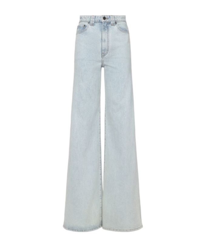 Khaite Dane High Rise Denim Jeans In Green