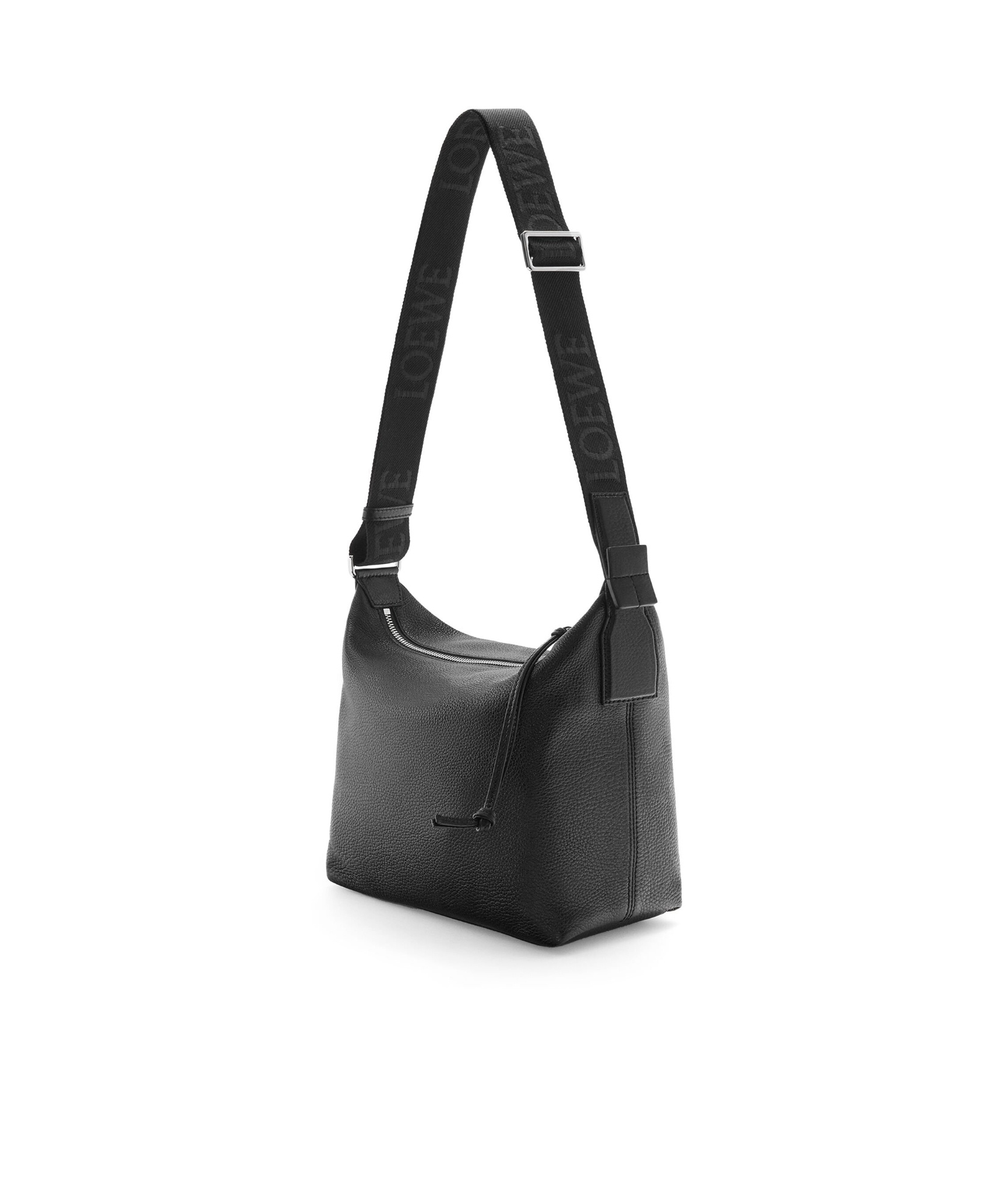 Loewe Small Cubi Crossbody Bag In Supple Grained Calfskin In Black