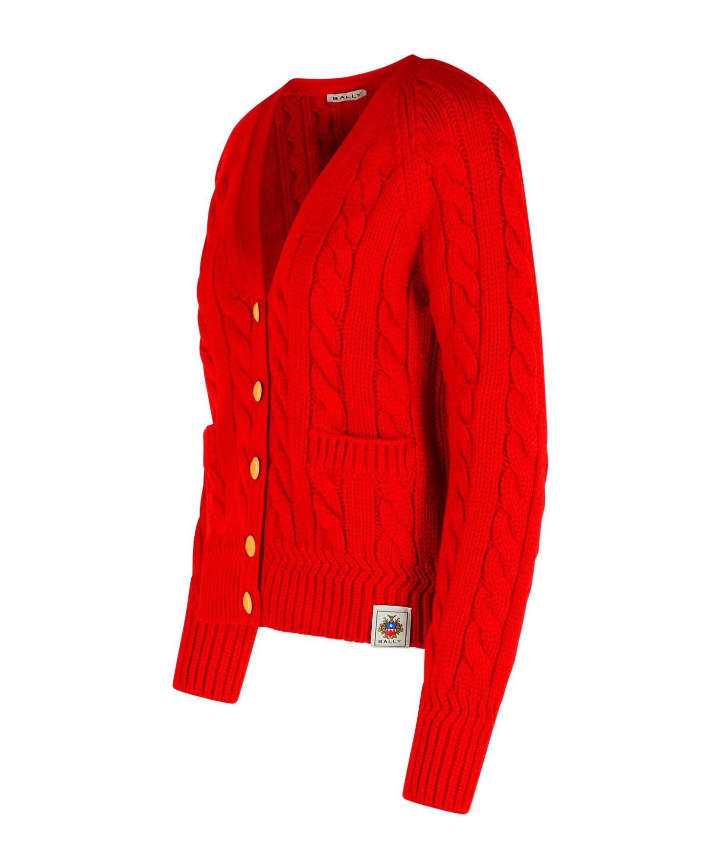 Bally Extrafine Merino Wool Cardigan In Red