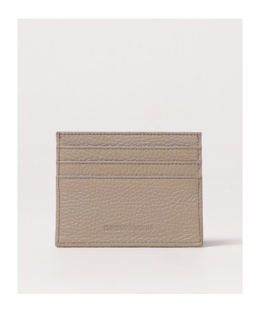 Emporio Armani Rectangular Card Holder In Nude