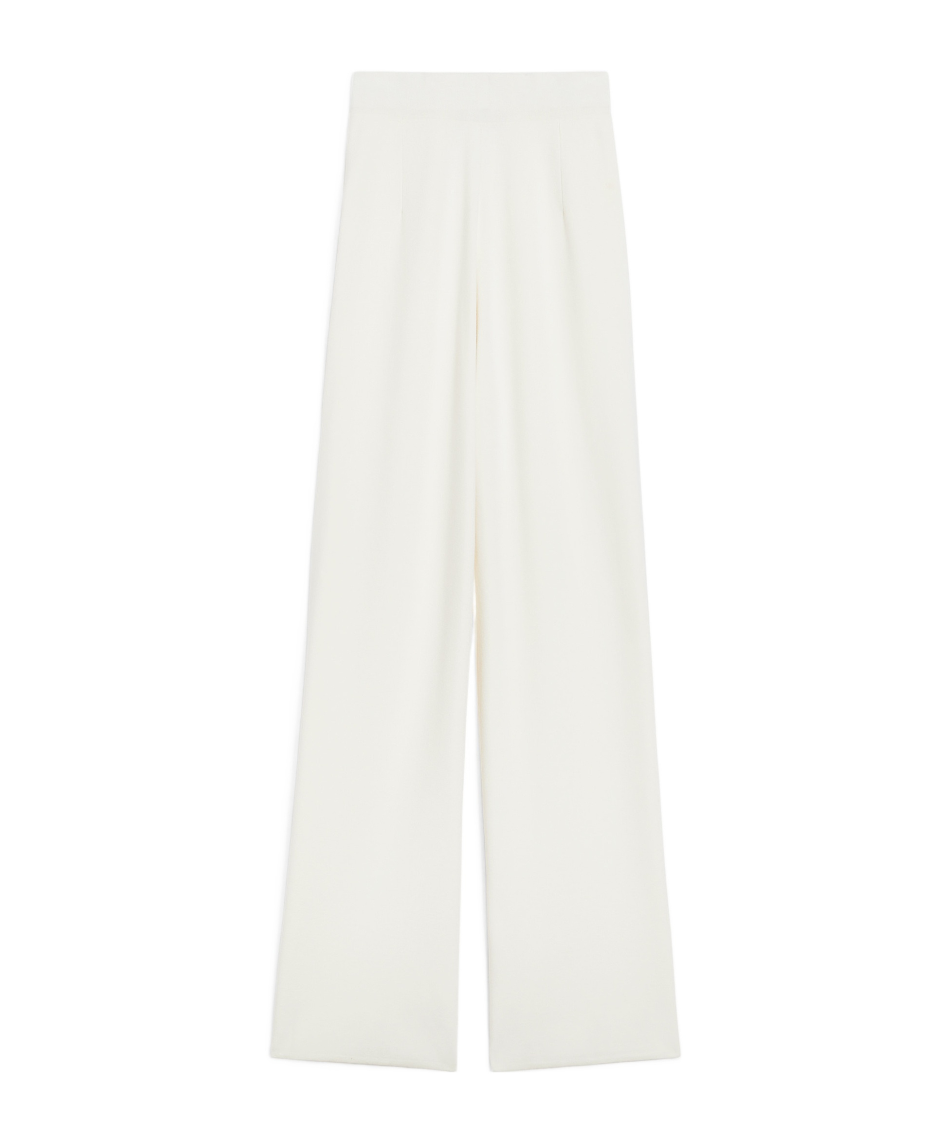 Max Mara Elastic-waistband Silk-cotton Trousers In White