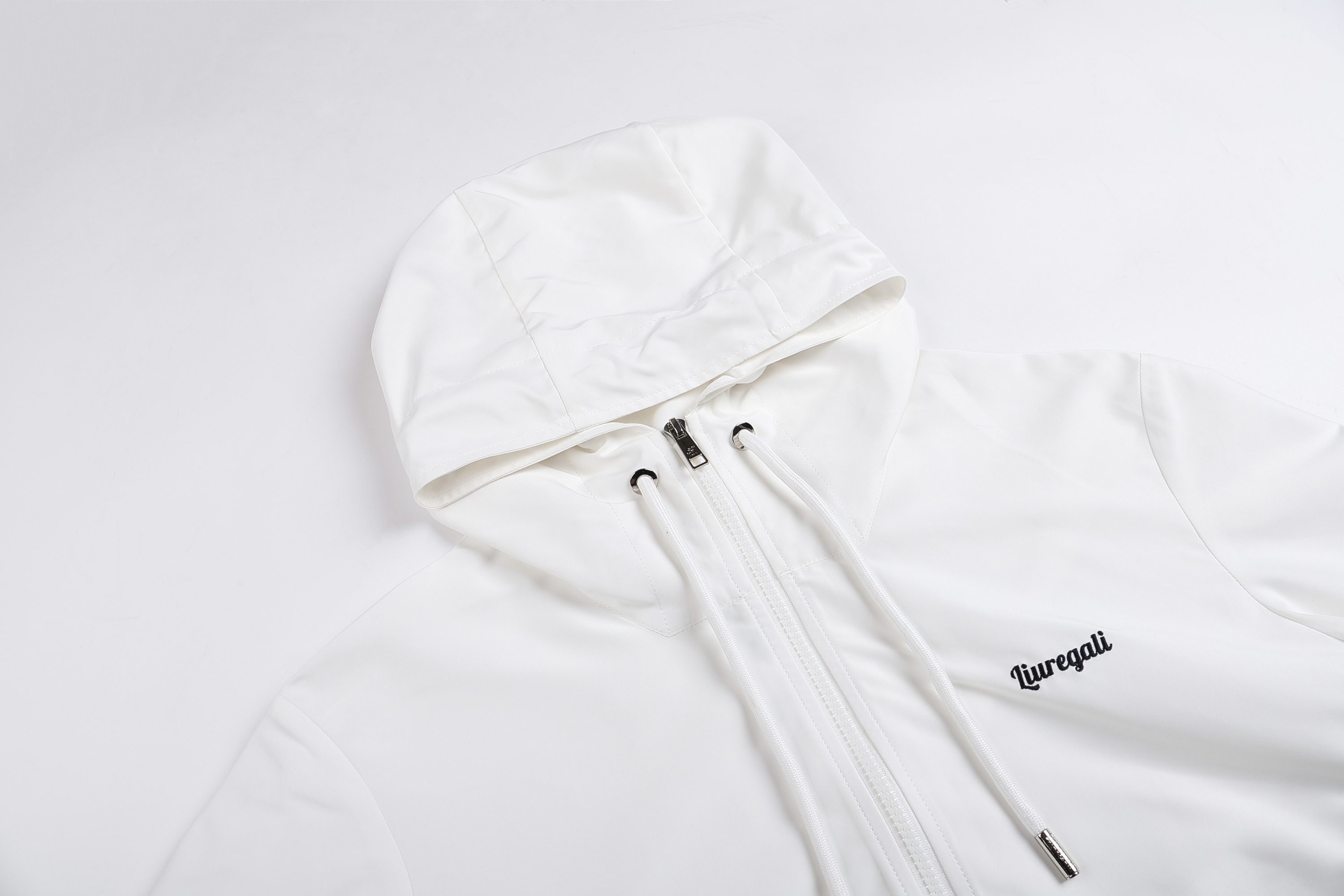 Liuregali Hooded Long-sleeved Casual Jacket In White