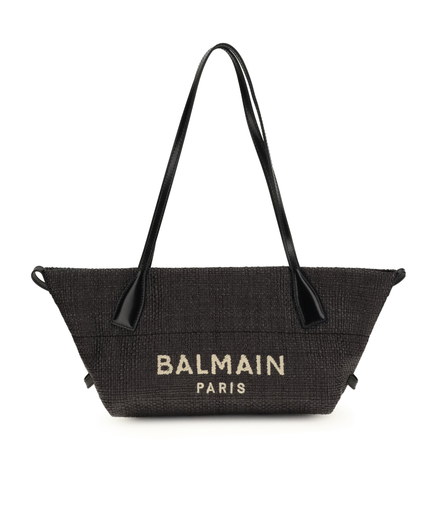 Balmain Logo Embroidered Small Track Tote Bag In Black