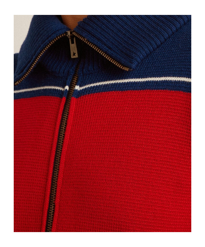 Golden Goose Long-sleeved Sweater Coat In Multicolor