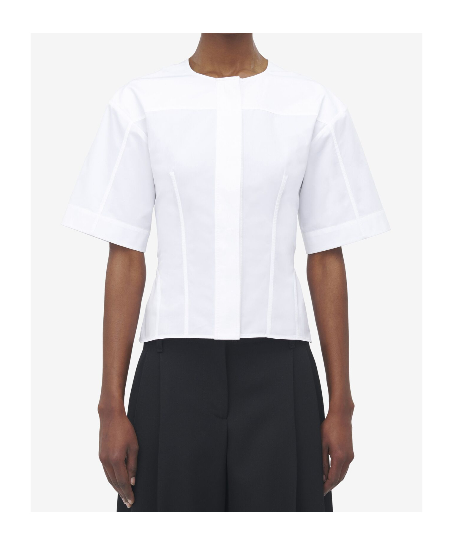 Alexander Mcqueen White Corset Shirt In Poplin Women In White