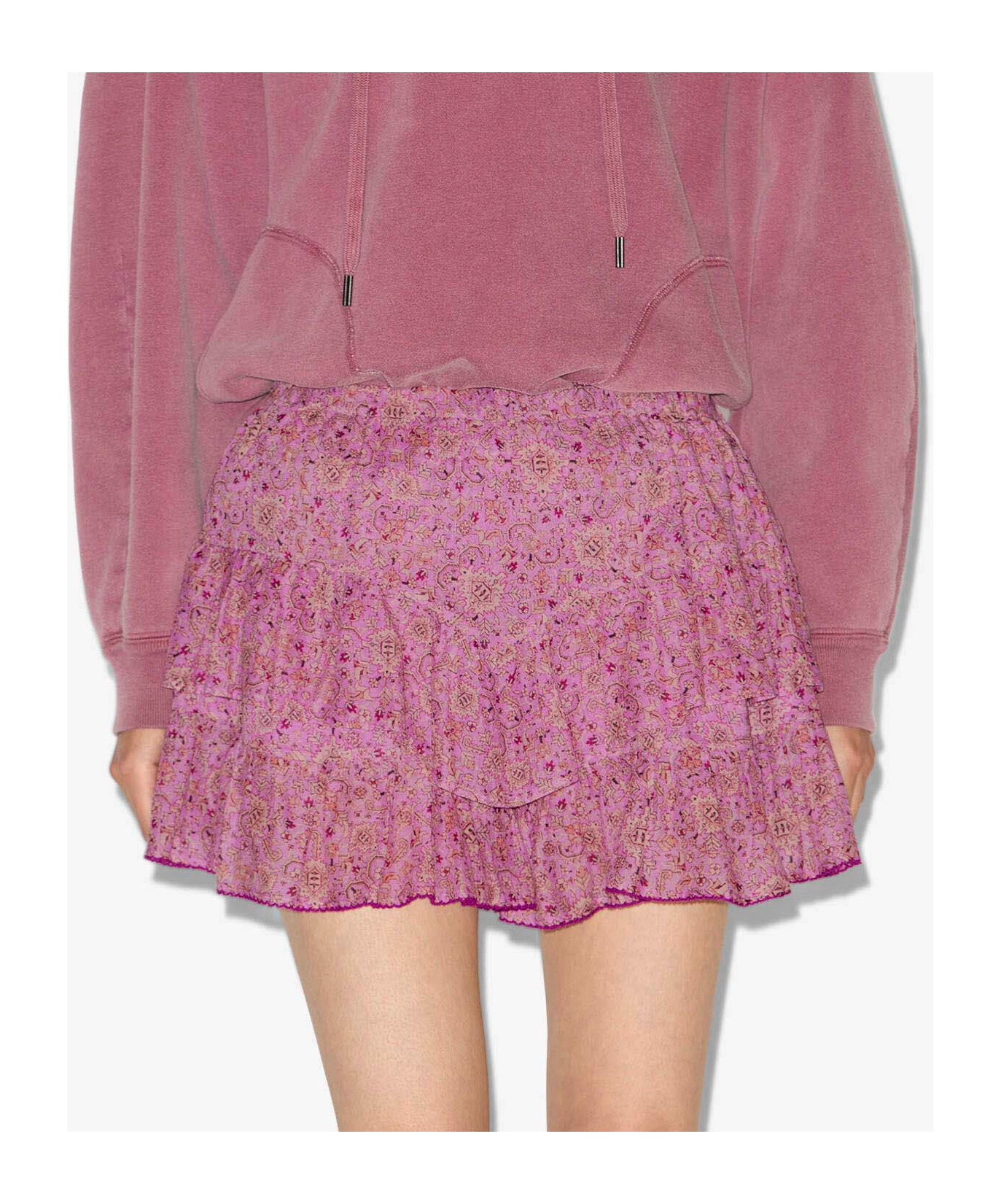 Isabel Marant Étoile Jocadia Tiered Cotton Mini Skirt In Multi