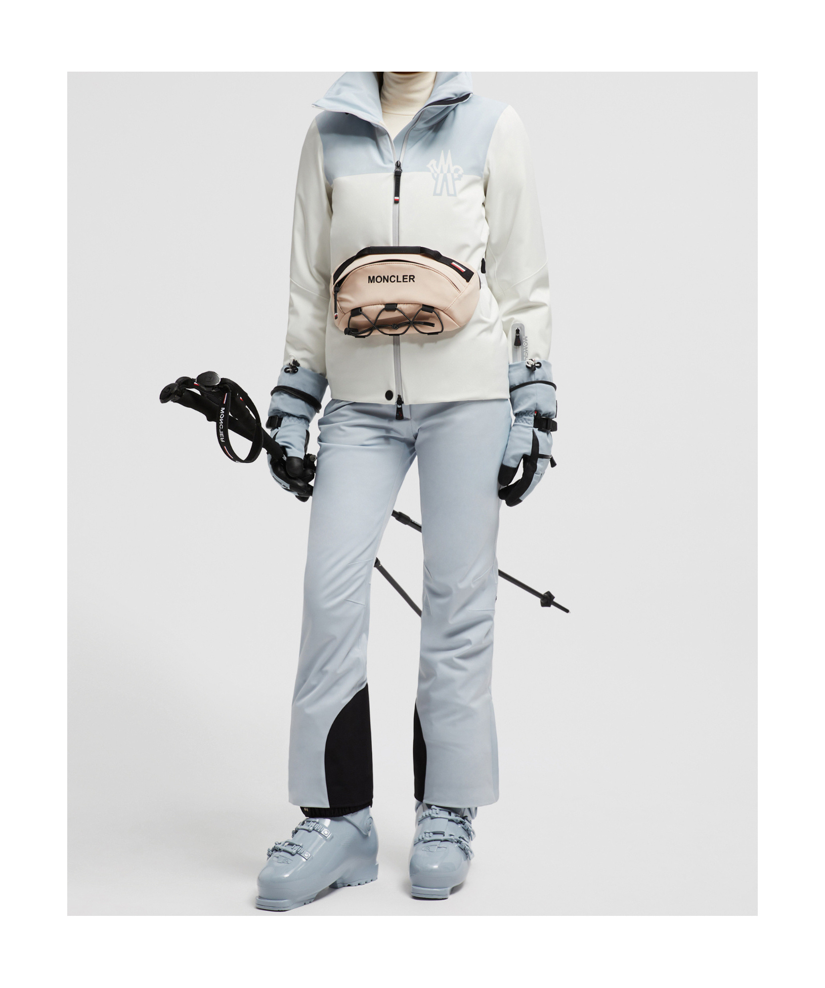 Moncler Short Long-sleeved Down Jacket In White