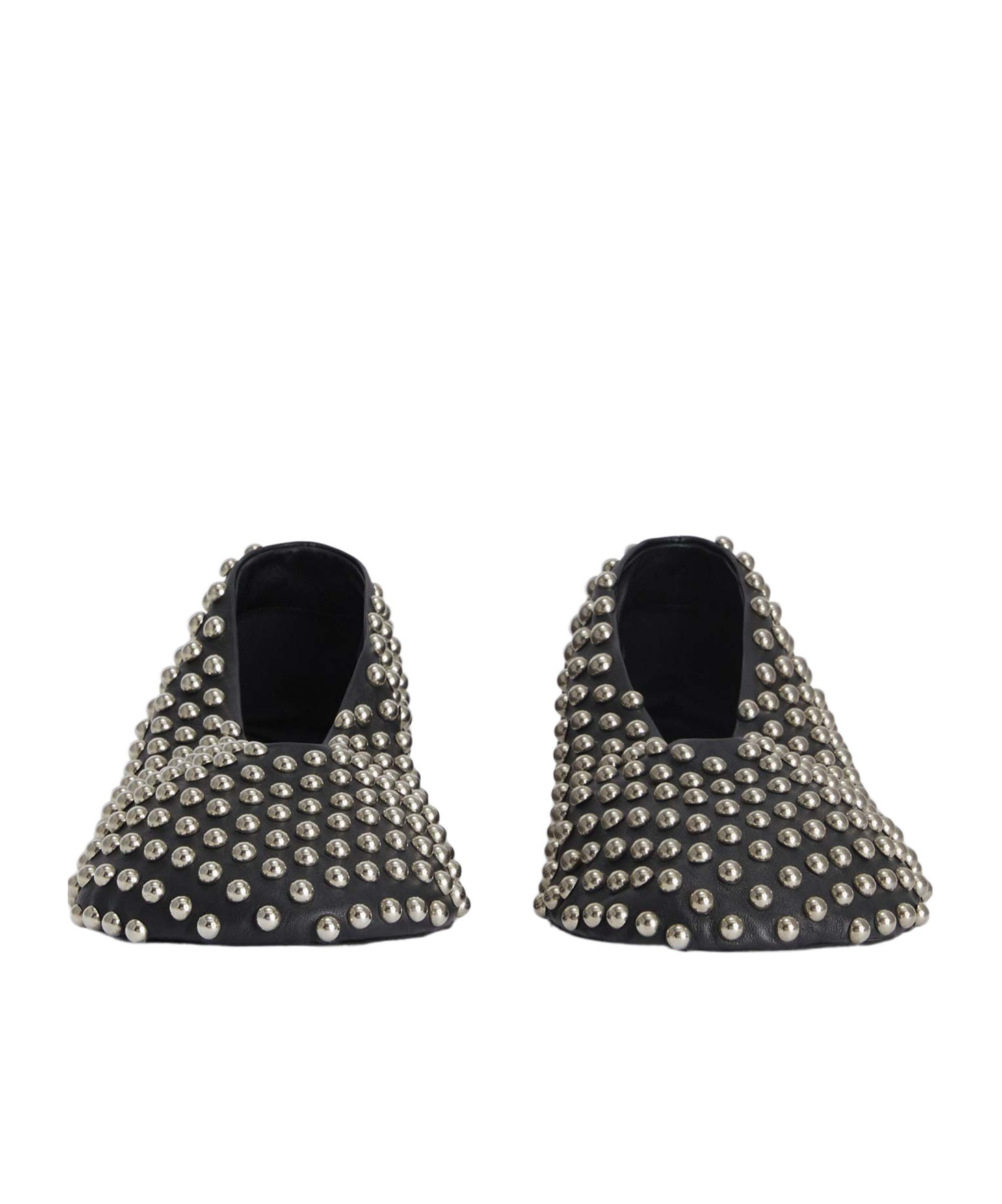 Jil Sander Black Ballet Flats With All-over Stud In Black