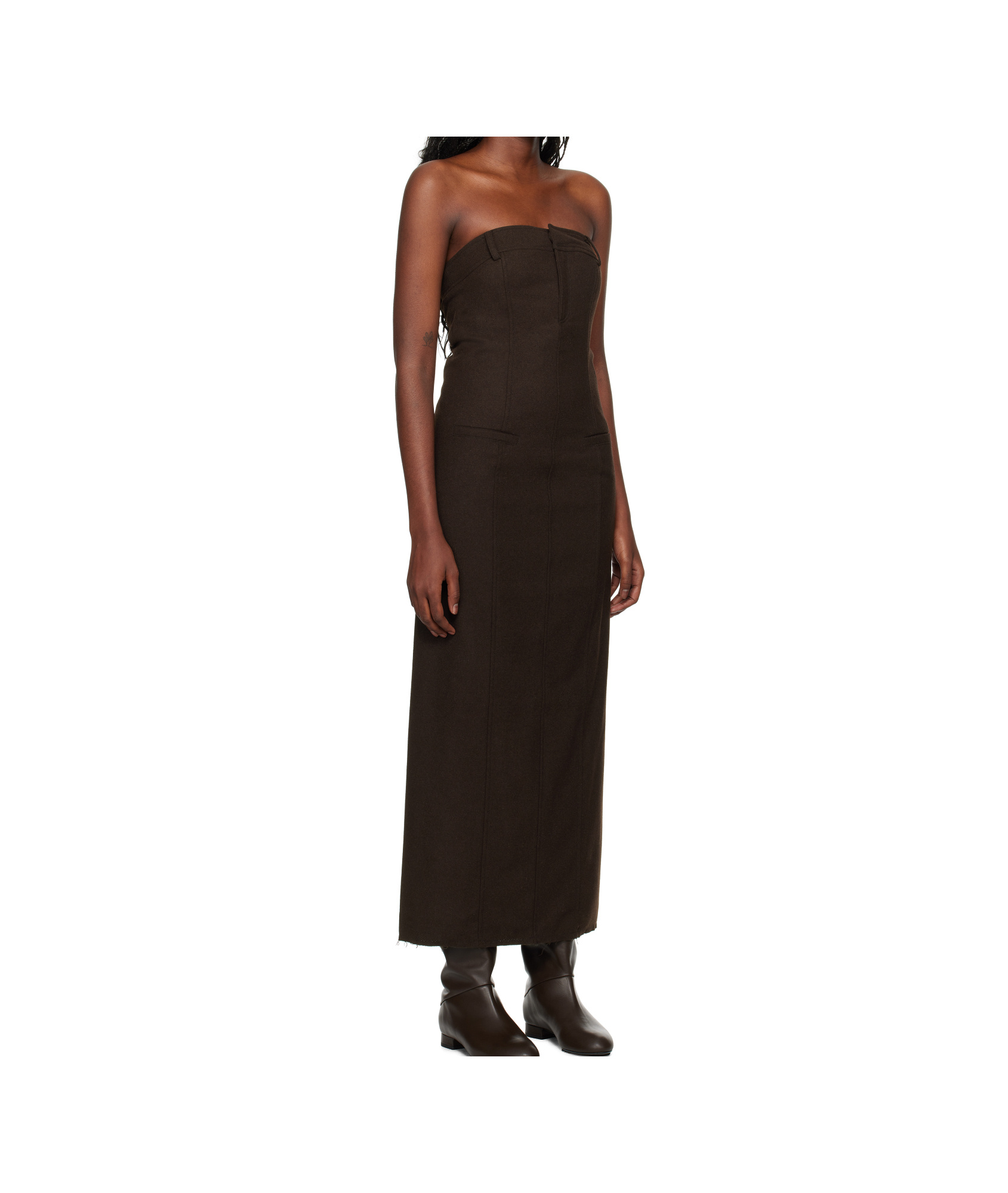 Gimaguas Broadcloth Maxi Dress In Brown