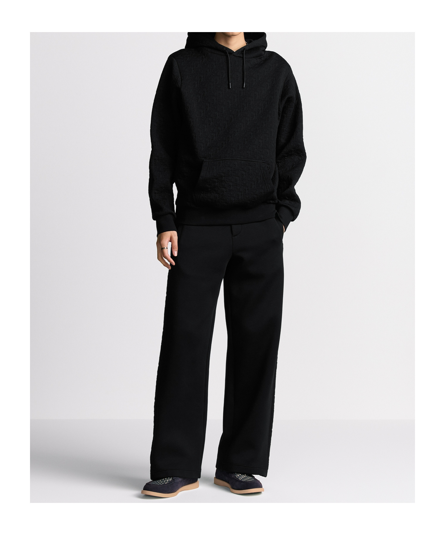 Dior Hooded Long-sleeved Hoodie In Black