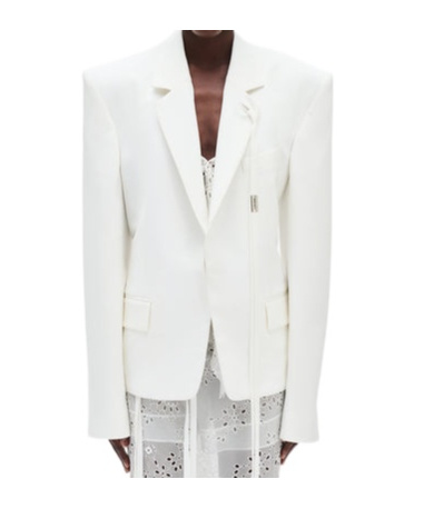 Ann Demeulemeester Lizzie Comfort Tailored Jacket In Natural White