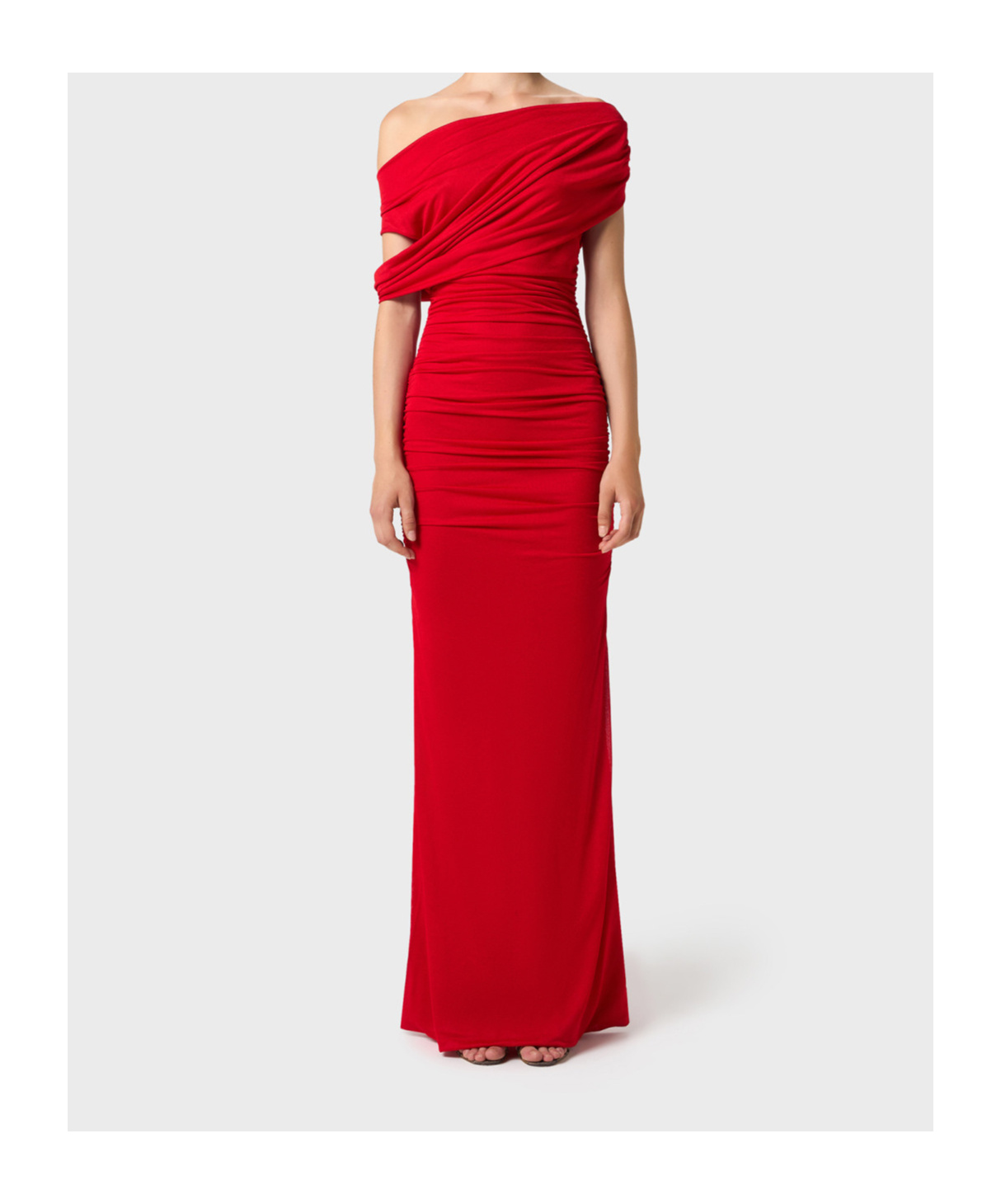 Blumarine One-shouldered Long Skirt In Red