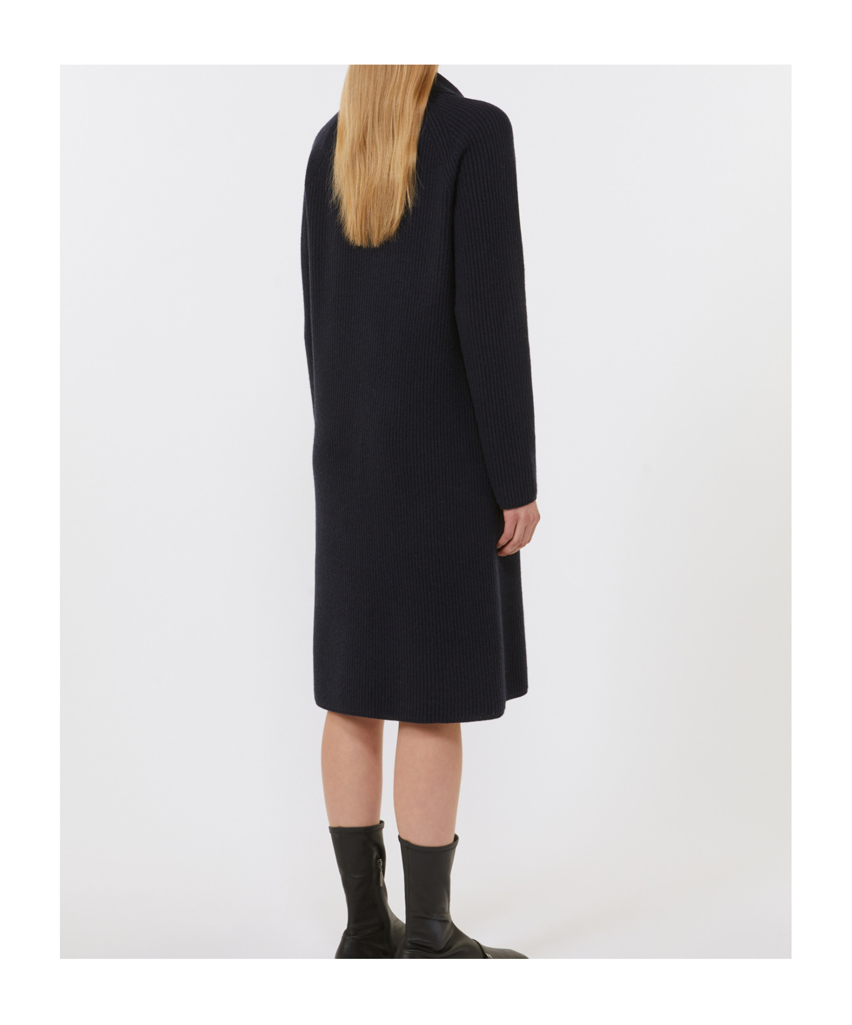 Max Mara Relaxed-fit Wool And Cashmere Dress In Blue